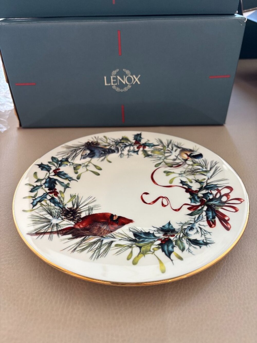 Brand New in Wrapper Lenox China Winter Greetings Salad Plate